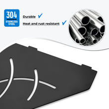 Load image into Gallery viewer, FerdY 2-Pack 10" Matte Black Recessed Corner Shower Shelf, for Tiled Bathroom Walls, Floating Shower Shelf, 304 Stainless Steel Shower Caddy Storage Shelves, No Drilling Required, Irregular Diamond
