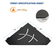 Load image into Gallery viewer, FerdY 2-Pack 10" Matte Black Recessed Corner Shower Shelf, for Tiled Bathroom Walls, Floating Shower Shelf, 304 Stainless Steel Shower Caddy Storage Shelves, No Drilling Required, Irregular Diamond
