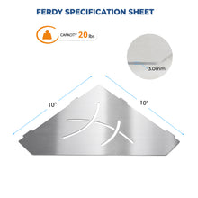 Load image into Gallery viewer, FerdY 2-Pack 10" Brushed Nickel Recessed Corner Shower Shelf, for Tiled Bathroom Walls, Floating Shower Shelf, 304 Stainless Steel Shower Caddy Storage Shelves, No Drilling Required, Irregular Diamond
