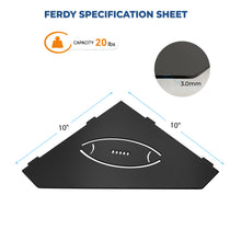 Load image into Gallery viewer, FerdY 2-Pack 10" Matte Black Recessed Corner Shower Shelf, for Tiled Bathroom Walls, Floating Shelf, 304 Stainless Steel Shower Caddy Storage Shelves, No Drilling Required, Rugby Diamond

