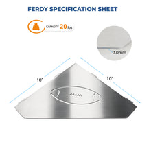 Load image into Gallery viewer, FerdY 2-Pack 10" Brushed Nickel Recessed Corner Shower Shelf, for Tiled Bathroom Walls, Floating Shelf, 304 Stainless Steel Shower Caddy Storage Shelves, No Drilling Required, Rugby Diamond
