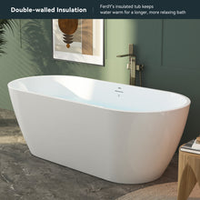 Load image into Gallery viewer, Bali 67&quot; x 29&quot; freestanding oval bath with Brushed Nickel Drain
