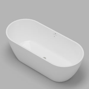 Bali 67" x 29" freestanding oval bath with Brushed Nickel Drain
