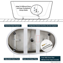Load image into Gallery viewer, Tamago 59&quot; x 31&quot; freestanding bath with brushed nickel drain
