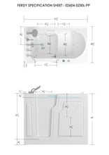 Load image into Gallery viewer, FerdY Floridian 52" x 30" Walk-in Whirlpool Bathtub with Left-Side Door Opening
