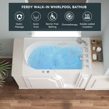 Load image into Gallery viewer, FerdY Floridian 52" x 30" Walk-in Whirlpool Bathtub with Right-Side Door Opening
