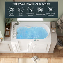 Load image into Gallery viewer, FerdY Floridian 55" x 33" Walk-in Whirlpool Bathtub Left-Side Door Opening
