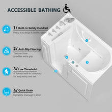 Load image into Gallery viewer, FerdY Floridian 55" x 33" Walk-in Whirlpool Bathtub Left-Side Door Opening
