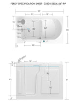 Load image into Gallery viewer, FerdY Floridian 55" x 33" Walk-in Whirlpool Bathtub Left-Side Door Opening
