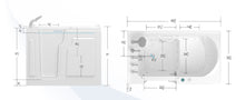 Load image into Gallery viewer, FerdY Floridian 55" x 33" Walk-in Whirlpool Bathtub Left-Side Door Opening
