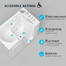 Load image into Gallery viewer, FerdY Floridian 55" x 33" Walk-in Whirlpool Bathtub Right-Side Door Opening
