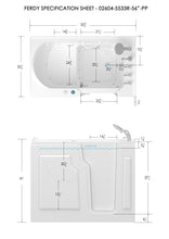 Load image into Gallery viewer, FerdY Floridian 55" x 33" Walk-in Whirlpool Bathtub Right-Side Door Opening
