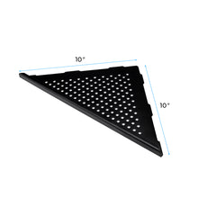 Load image into Gallery viewer, FerdY 2-Pack 10" Matte Black Recessed Corner Shower Shelf, for Tiled Bathroom Walls, 304 Stainless Steel Floating Shelf, Shower Caddy Storage Shelves, No Drilling Required, Point Triangle
