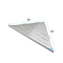 Load image into Gallery viewer, FerdY 2-Pack 10" Brushed Nickel Recessed Corner Shower Shelf, for Tiled Bathroom Walls, 304 Stainless Steel Floating Shower Shelf, No Drilling Required, Striped Triangle
