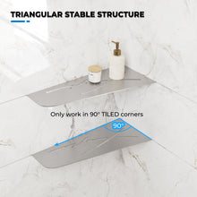 Load image into Gallery viewer, FerdY 2-Pack 12" Brushed Nickel Recessed Corner Shower Shelf, for Tiled Bathroom Walls, 304 Stainless Steel Floating Shelf, Shower Caddy Storage Shelves, No Drilling Required, Trapezoidal
