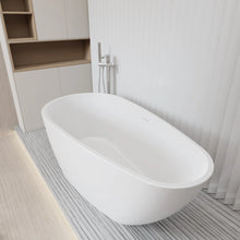 Load image into Gallery viewer, Tamago 59&quot; x 31&quot; freestanding bathtub soaking tub with brushed nickel drain
