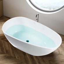 Load image into Gallery viewer, Tamago 59&quot; x 31&quot; freestanding bathtub soaking tub with brushed nickel drain
