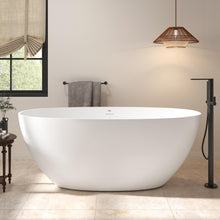 Load image into Gallery viewer, Goa 59&quot; Resin Stone Freestanding Bathtub Pop-Up Drain
