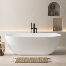 Load image into Gallery viewer, Fiji 69&quot; Stone Resin Freestanding Bathtub Matte White Pop-up Drain
