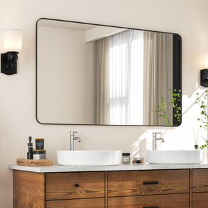 50"X30" Rectangle Shaped Bathroom Mirror Vanity Mirror in Matte Black