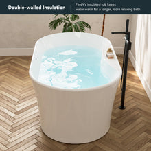 Load image into Gallery viewer, Santorini 58&quot; Acrylic Freestanding Tub White Toe-tap Drain

