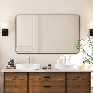 50"X30" Rectangle Shaped Bathroom Mirror Vanity Mirror in Matte Black