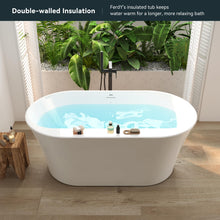 Load image into Gallery viewer, Mauritius 59&quot; Acrylic Freestanding Tub Gloss White Drainage
