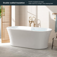 Load image into Gallery viewer, Mauritius 67&quot; Acrylic Freestanding Tub Gloss White Drain
