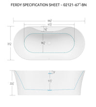 Load image into Gallery viewer, Santorini 67&quot; Acrylic Freestanding Tub White Toe-tap Drain
