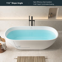 Load image into Gallery viewer, Fiji 69&quot; Stone Resin Freestanding Bathtub Matte White Pop-up Drain
