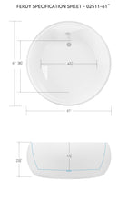 Load image into Gallery viewer, Capri 61&quot; Whirlpool Freestanding Bathtub Round Shaped Soaking Tub
