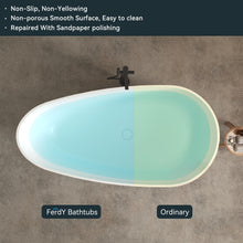 Load image into Gallery viewer, Havana 67&quot; Resin Stone Freestanding Bathtub Matte White Pop-Up Drain
