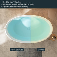 Load image into Gallery viewer, Lamu 63&quot; Stone Resin Freestanding Bathtub Matte White Pop-up Drain
