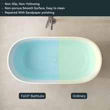 Load image into Gallery viewer, Fiji 59&quot; Stone Resin Freestanding Bathtub Matte White Pop-up Drain

