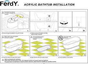 Mauritius 59" Acrylic Freestanding Tub Gloss White Drainage