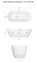 Load image into Gallery viewer, Fiji 69&quot; Stone Resin Freestanding Bathtub Matte White Pop-up Drain
