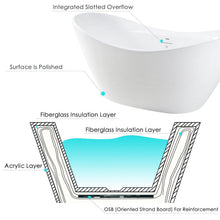 Load image into Gallery viewer, Boracay 68&quot; x 29&quot; freestanding bath with brushed nickel drain - FERDY BATH
