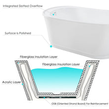Load image into Gallery viewer, Langkawi 59&quot; x 29&quot; freestanding bath, deck mounted faucet ready - brushed nickel drain - FERDY BATH
