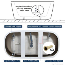 Load image into Gallery viewer, Langkawi 69&quot; x 30&quot; freestanding bath, deck mounted faucet ready - brushed nickel drain - FERDY BATH
