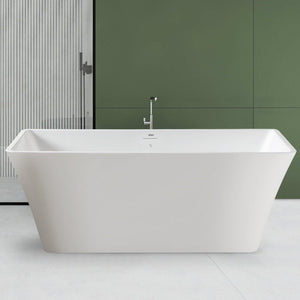 Sentosa 59" x 30" freestanding straight bath - brushed nickel drain - FERDY BATH