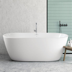 Bali 59" x 28" freestanding oval bath - brushed nickel drain - FERDY BATH