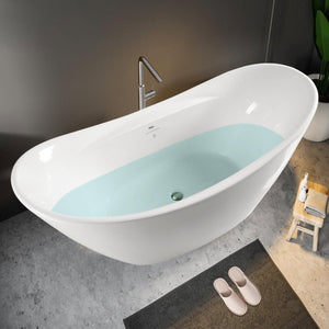 Boracay 68" x 29" freestanding bath with brushed nickel drain - FERDY BATH