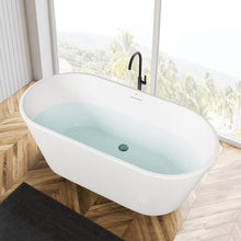 Load image into Gallery viewer, Shangri-La 55&quot; x 28&quot; freestanding oval bath - brushed nickel drain - FERDY BATH
