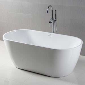 Bali 59" x 28" freestanding oval bath - brushed nickel drain - FERDY BATH