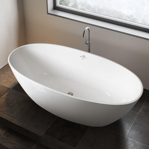 Tahiti 67" x 31" freestanding oval bath - brushed nickel drain - FERDY BATH