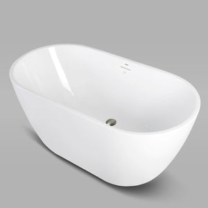 Bali 55" x 28" freestanding oval bath - brushed nickel drain - FERDY BATH