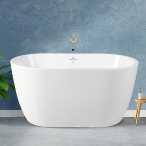 Bali 47" x 26" freestanding oval bath - brushed nickel drain