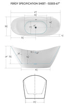 Load image into Gallery viewer, Boracay 68&quot; x 29&quot; freestanding bath with center toe-tap drain - FERDY BATH
