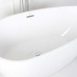 Tamago 55" x 30" freestanding bath with center toe-tap drain - FERDY BATH