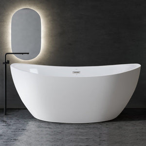 Naha 67" x 31" freestanding bath with center toe-tap drain - FERDY BATH
